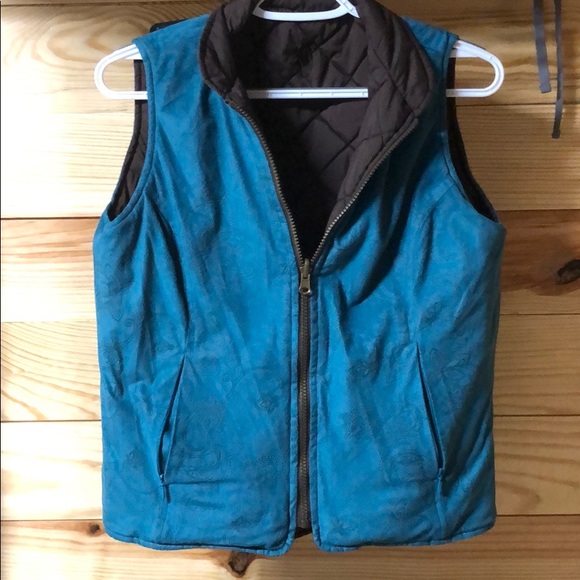 Reversible teal and brown vest - Picture 2 of 3